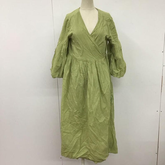 フリークスストア FREAK S STORE ワンピース ロングスカート 半袖ロングワンピース 前開シャツワンピース カジュアルロングワンピース FREE 無地 緑 / グリーン /  レディース USED 古着 中古 10106620