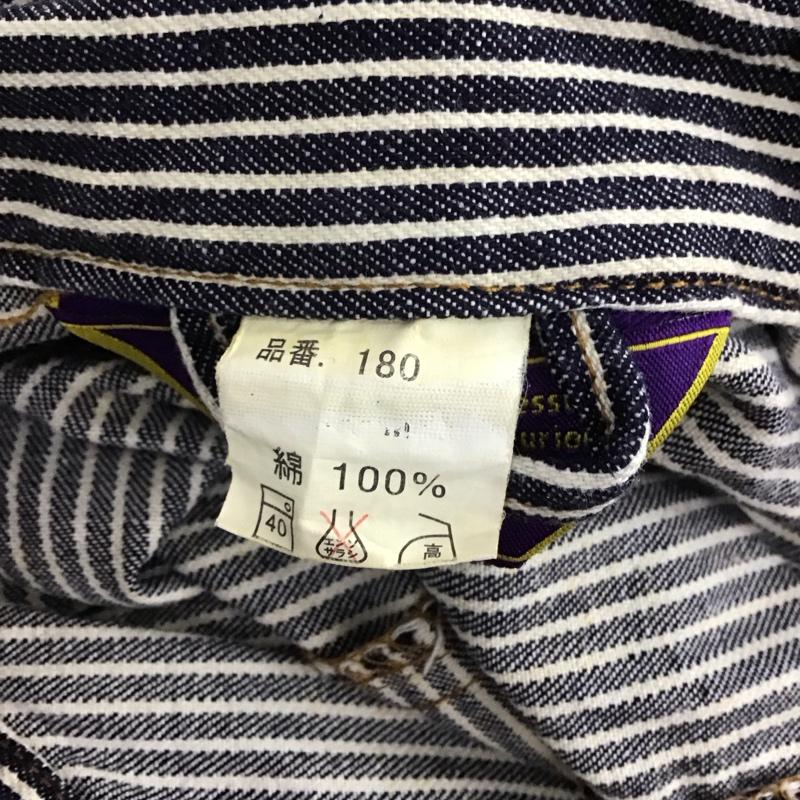 古着 USED ワンピース・ドレス・オールインワン ワンピース・ドレス・オールインワン オールインワン つなぎ ワークパンツ カジュアルパンツ 長袖 ヒッコリー ストライプ 白 / ホワイト / X インディゴ / インディゴ /  メンズ USED 古着 中古 10109115