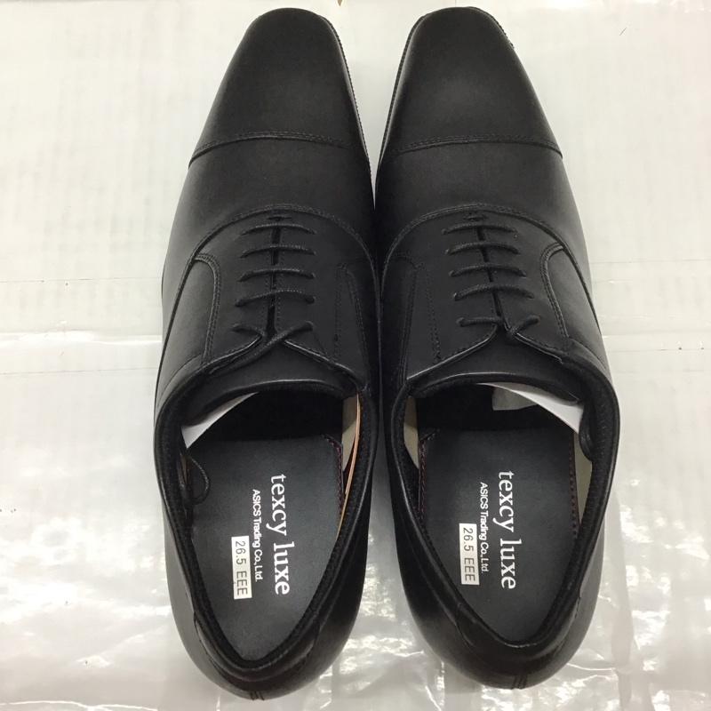 アシックス ASICS 革靴 革靴 TU-7010 texcy luxe ストレートチップ 箱有 26.5cm 26.5cm 無地 黒 / ブラック /  メンズ USED 古着 中古 10111709