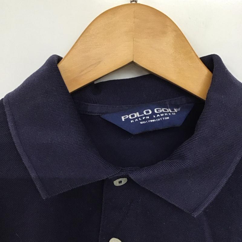 ポロゴルフラルフローレン POLOGOLF ポロシャツ 長袖 長袖ポロシャツ 長袖カットソー カラーシャツ L ロゴ、文字 紺 / ネイビー /  メンズ USED 古着 中古 10141470