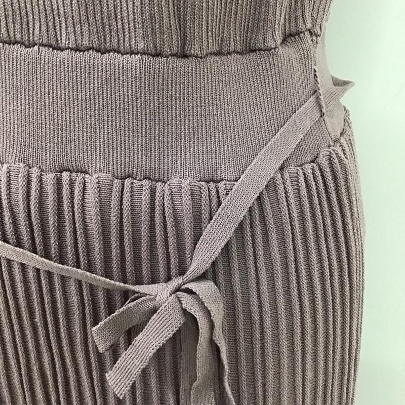 インデックス index ワンピース ロングスカート C58-53006 レーヨンナイロン フレンチスリーブ ニットワンピース L 無地 紫 / パープル /  レディース USED 古着 中古 10115866