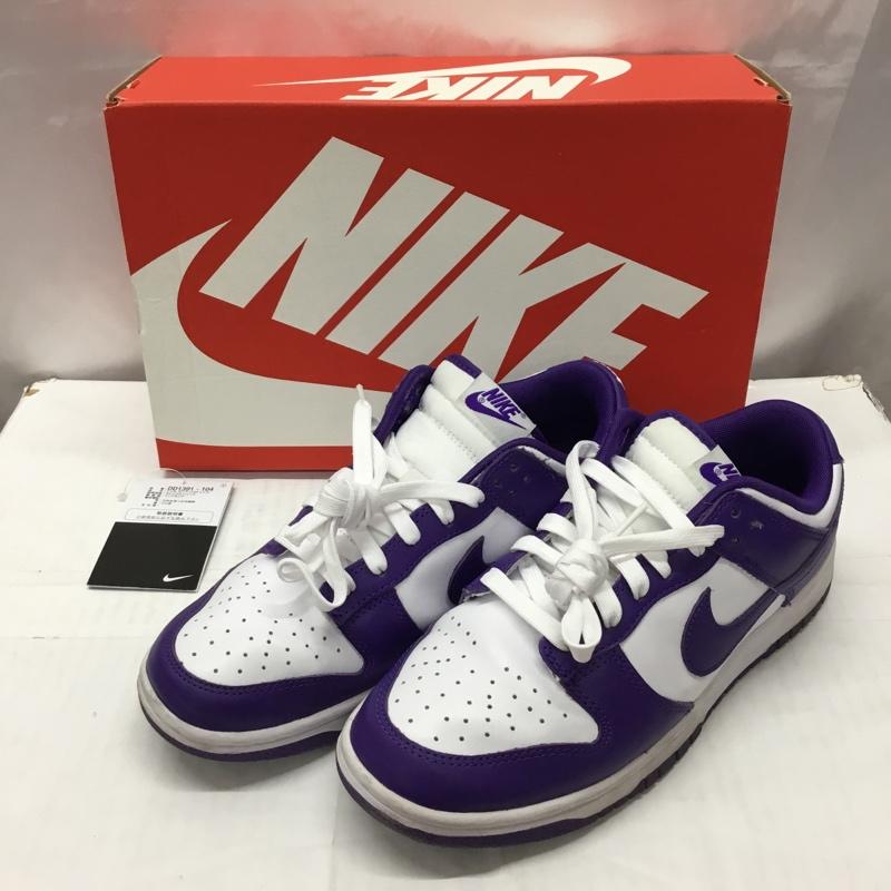 ナイキ NIKE スニーカー スニーカー DD1391 104 DUNK LOW RETRO 26.5cm 箱有 26.5cm ロゴ、文字 白 / ホワイト / X 紫 / パープル /  メンズ USED 古着 中古 10110574