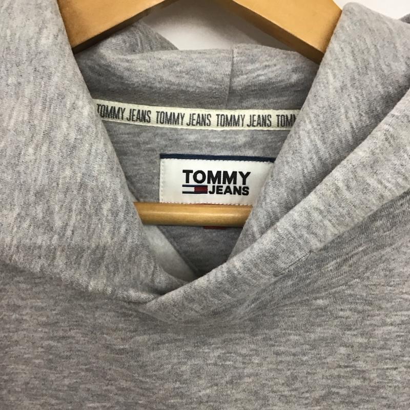 トミー ジーンズ TOMMY JEANS パーカー 長袖 L 無地 X 刺繍 灰 / グレー /  メンズ USED 古着 中古 10144896
