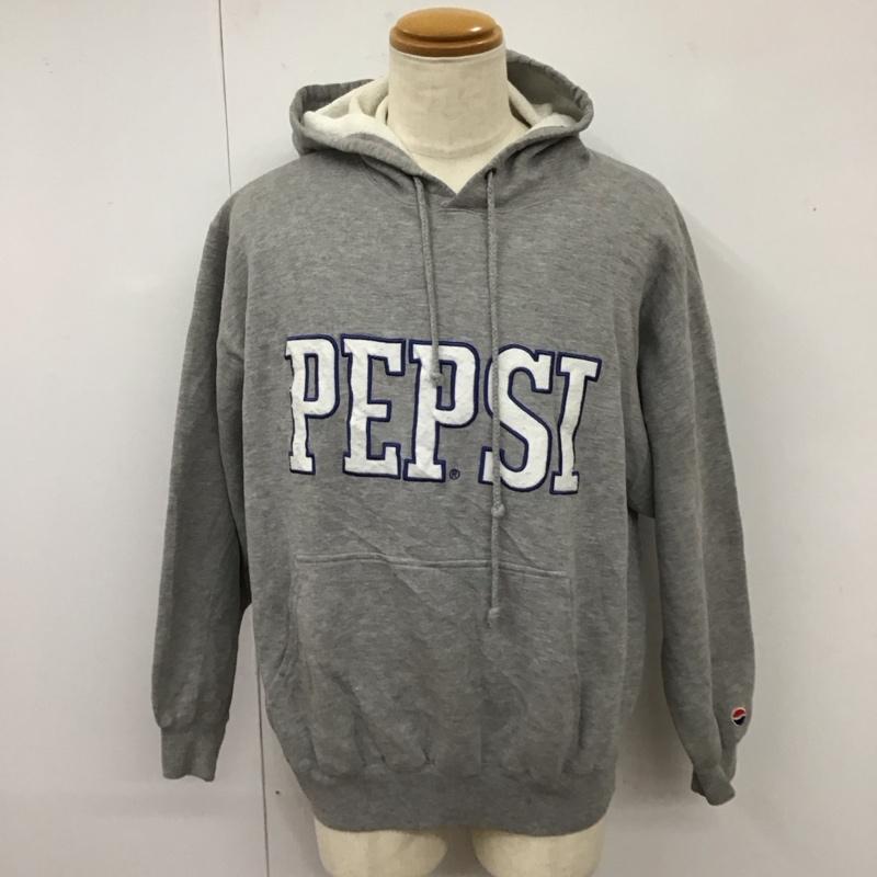 古着 USED パーカー 長袖 PEPSI ペプシ プルオーバー 裏起毛 XL ロゴ、文字 灰 / グレー /  メンズ USED 古着 中古 10116820