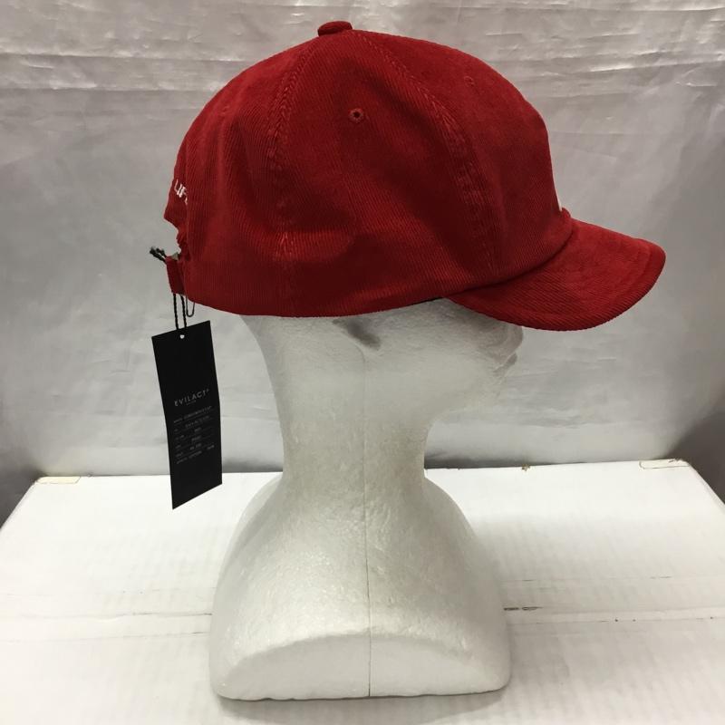 イーブルアクト EVILACT 帽子 キャップ EA24-ACT2-C02 CORDUROY-E CAP コーデュロイ タグ付き ワンポイント 赤 / レッド /  メンズ USED 古着 中古 10122444