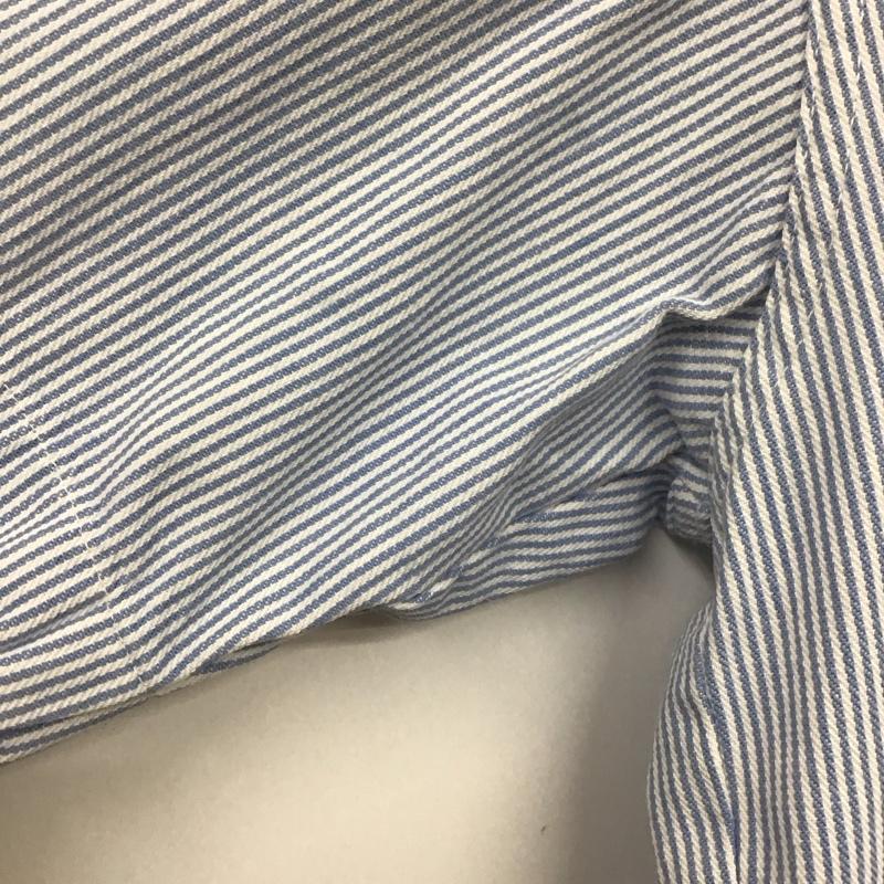 ラングラー Wrangler シャツ、ブラウス 長袖 長袖シャツ ヒッコリーシャツ ノーカラーシャツ 70s 80s ストライプ 白 / ホワイト / X 水色 / ライトブルー /  メンズ USED 古着 中古 10132633