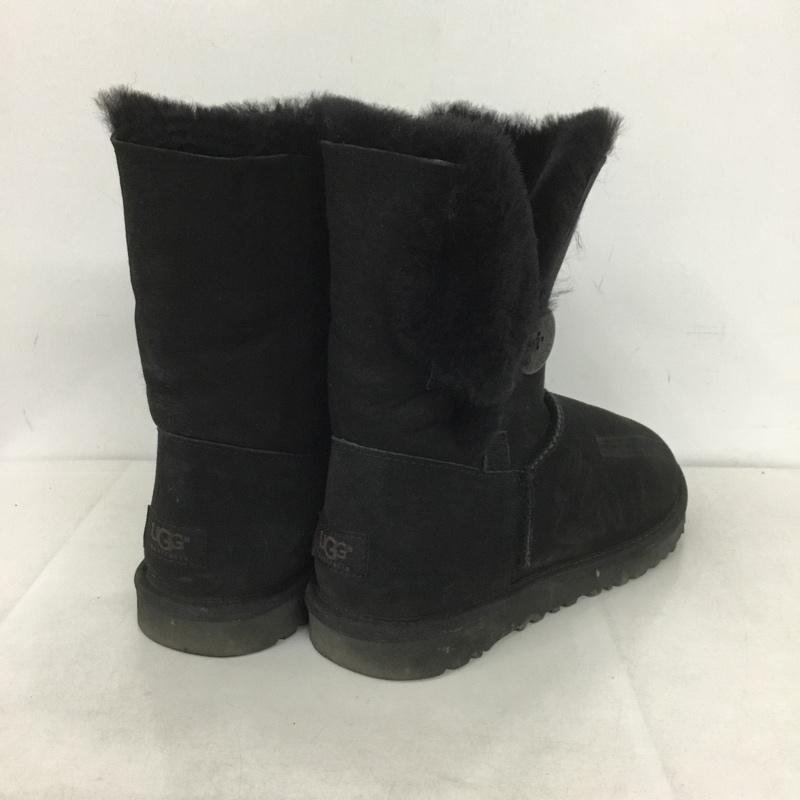 アグ UGG ブーツ 一般 5803 BAILEY BUTTON ベイリーボタンムートンブーツ 25cm 25.0cm 無地 黒 / ブラック /  レディース USED 古着 中古 10143925
