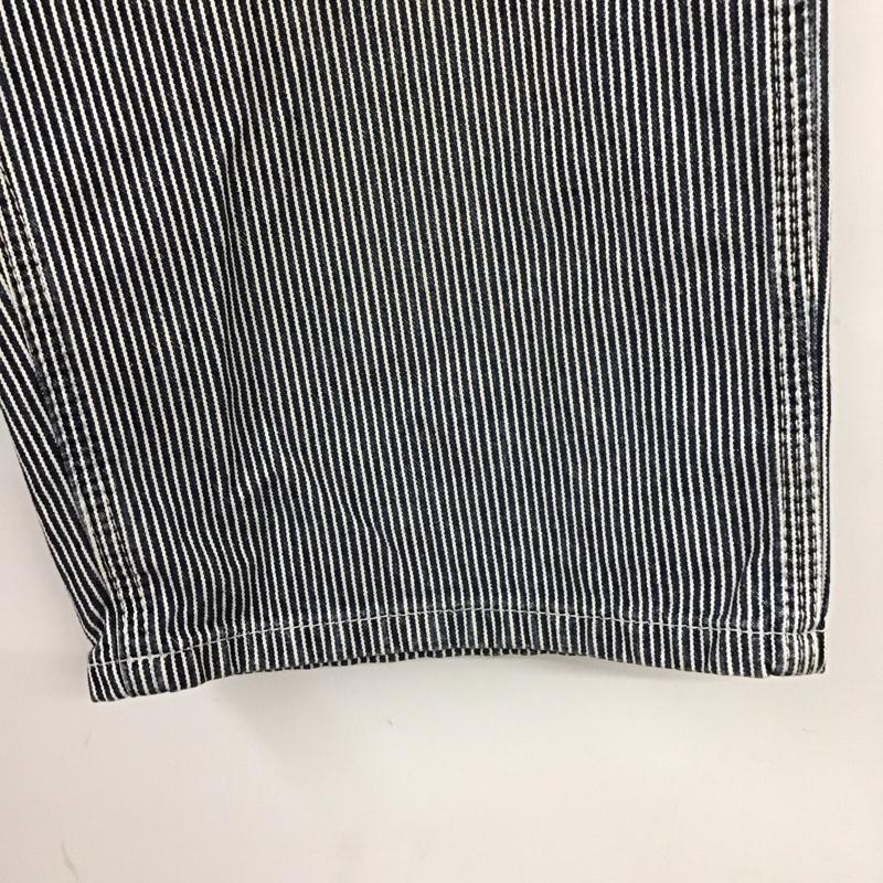 オシュコシュ OSHKOSH パンツ ショートパンツ ヒッコリーショートパンツ ハーフパンツ カジュアルパンツ L ストライプ 白 / ホワイト / X インディゴ / インディゴ /  メンズ USED 古着 中古 10113027