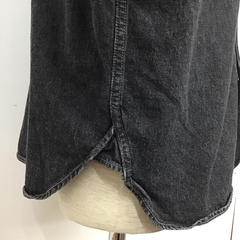 テンダーロイン TENDERLOIN シャツ、ブラウス 長袖 長袖シャツ デニムシャツ カジュアルシャツ ノーカラーシャツ S ロゴ、文字 黒 / ブラック /  メンズ USED 古着 中古 10109804