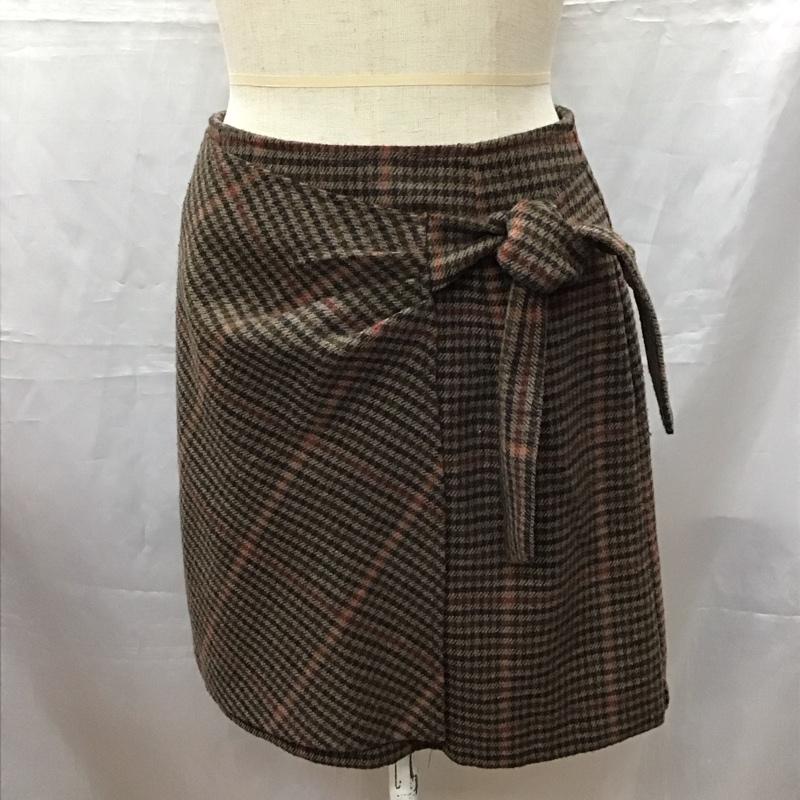エモダ EMODA スカート ミニスカート 041850830401-01 WRAP TIE CHECK SK M チェック 茶 / ブラウン / X 黒 / ブラック / X 赤 / レッド /  レディース USED 古着 中古 10115406