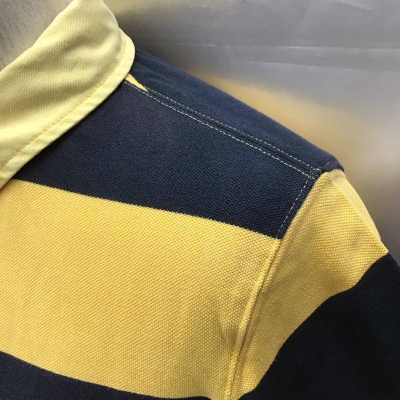トミーヒルフィガー TOMMY HILFIGER ポロシャツ 半袖 半袖ポロシャツ カラーシャツ 半袖カットソー L ボーダー柄 黄 / イエロー / X 紺 / ネイビー /  メンズ USED 古着 中古 10111034