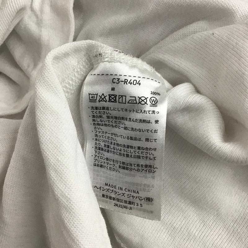 チャンピオン Champion カットソー 長袖 c3-r404 リバースウィーブ袖アップリケ長袖Tシャツ プリントTシャツ XL ロゴ、文字 白 / ホワイト /  メンズ USED 古着 中古 10127350