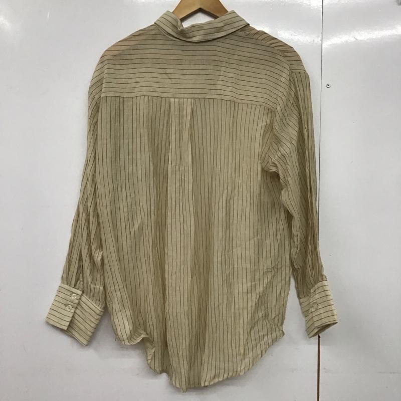 ディスコート Discoat シャツ、ブラウス 長袖 DCZ1051404A0014 シアーストライプシャツ FREE ストライプ ベージュ / ベージュ / X 黒 / ブラック /  レディース USED 古着 中古 10144131