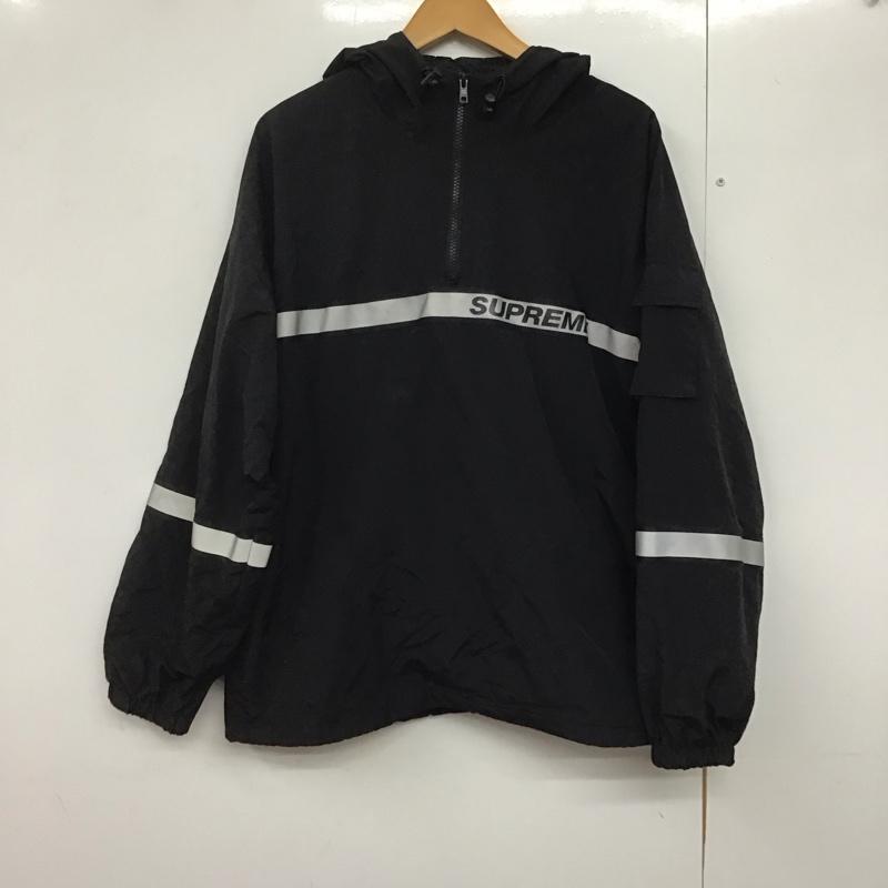 シュプリーム Supreme ジャケット、上着 ジャンパー、ブルゾン 18SS ReflectiveTapingHoodedPullover ナイロンジャケット M ロゴ、文字 黒 / ブラック /  メンズ USED 古着 中古 10141357