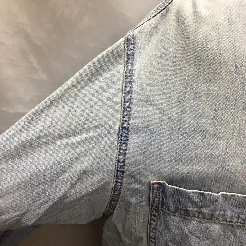 古着 USED シャツ、ブラウス 長袖 長袖シャツ カラーシャツ ポケットシャツ 長袖カットソー デニムシャツ L 無地 インディゴ / インディゴ /  メンズ USED 古着 中古 10117455