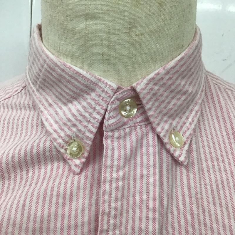 ステューシー STUSSY シャツ、ブラウス 半袖 半袖シャツ ストライプシャツ ボタンダウンシャツ M ストライプ 白 / ホワイト / X 桃 / ピンク /  メンズ USED 古着 中古 10112089