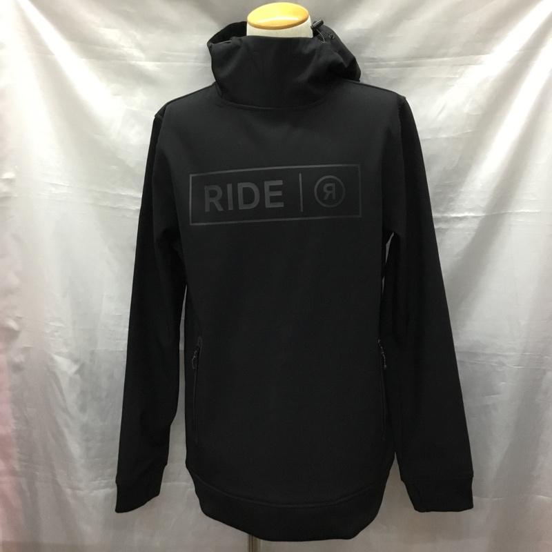 ライド RIDE パーカー 長袖 長袖パーカー フード付きパーカー プルオーバー L ロゴ、文字 黒 / ブラック /  メンズ USED 古着 中古 10120136