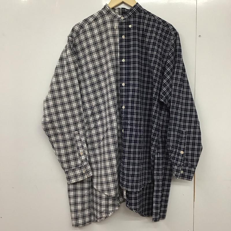 エシンタ etsinta シャツ、ブラウス 長袖 長袖シャツ ノーカラーシャツ チェックシャツ チェック マルチカラー / マルチカラー /  メンズ USED 古着 中古 10132907
