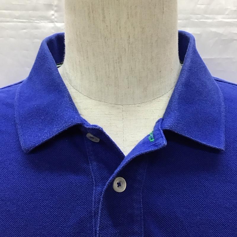 トミーヒルフィガー TOMMY HILFIGER ポロシャツ 半袖 半袖ポロシャツ カラーシャツ 半袖カットソー L ロゴ、文字 青 / ブルー /  メンズ USED 古着 中古 10116249