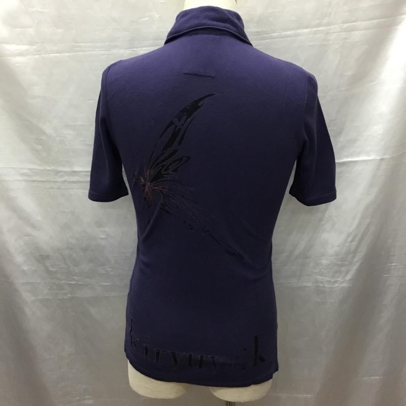 キリュウキリュウ kiryuyrik ポロシャツ 半袖 半袖ポロシャツ カラーシャツ 半袖カットソー S ロゴ、文字 紫 / パープル /  メンズ USED 古着 中古 10120706