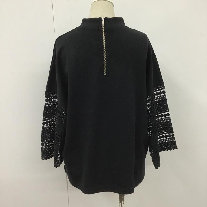 ジーナシス JEANASIS カットソー 長袖 js062272tb 袖レースプルオーバー 半袖カットソー 七分袖カットソー FREE 無地 紺 / ネイビー /  レディース USED 古着 中古 10105956