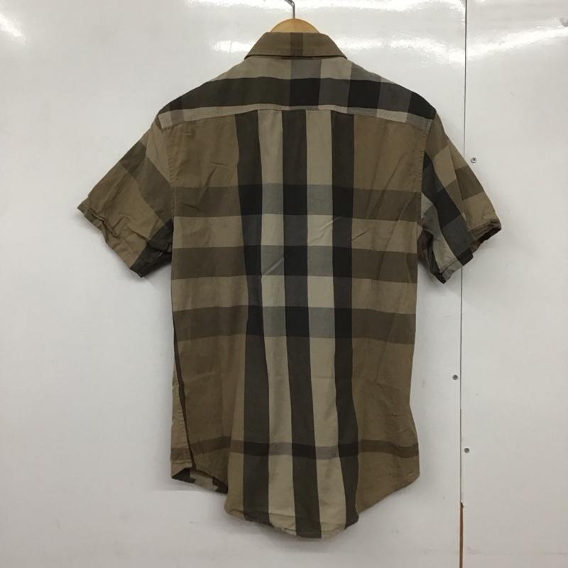 バーバリーブリット Burberry Brit シャツ、ブラウス 半袖 半袖シャツ チェックシャツ カラーシャツ S チェック 茶 / ブラウン /  メンズ USED 古着 中古 10141944