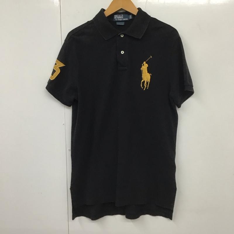 ポロバイラルフローレン Polo by RALPH LAUREN ポロシャツ 半袖 半袖ポロシャツ 半袖カットソー カラーシャツ L ロゴ、文字 黒 / ブラック /  メンズ USED 古着 中古 10131159