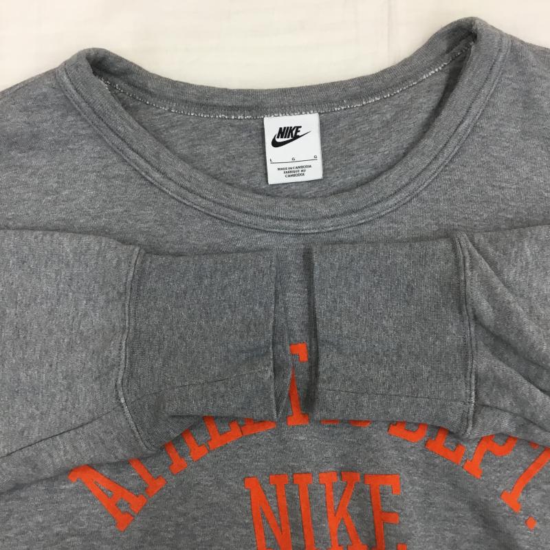 ナイキ NIKE トレーナー 長袖 DX0026-091 L ロゴ、文字 灰 / グレー /  メンズ USED 古着 中古 10141444
