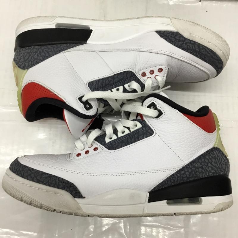 ナイキ NIKE スニーカー スニーカー CZ6433 100 AIR JORDAN 3 RETRO SE-T カタカナ 26.5cm 箱有 26.5cm ロゴ、文字 白 / ホワイト / X 黒 / ブラック / X 赤 / レッド /  メンズ USED 古着 中古 10107846