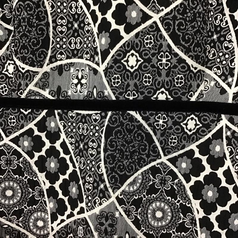 ザラ ZARA TRAFALUC ワンピース ひざ丈スカート 長袖ワンピース ロングワンピース ストレッチ S 総柄 白 / ホワイト / X 黒 / ブラック /  レディース USED 古着 中古 10128899