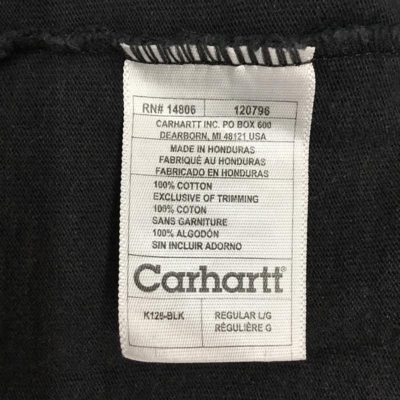 カーハート Carhartt カットソー 長袖 長袖カットソー クルーネックカットソー ロングスリーブカットソー プリントTシャツ L ロゴ、文字 黒 / ブラック /  メンズ USED 古着 中古 10121524