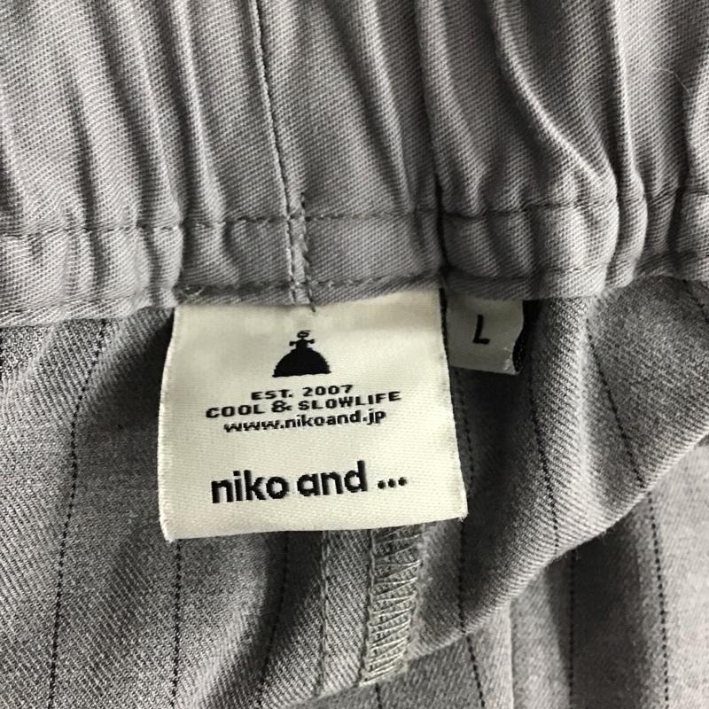 ニコアンド niko and... パンツ スラックス L ストライプ 灰 / グレー /  レディース USED 古着 中古 10147814