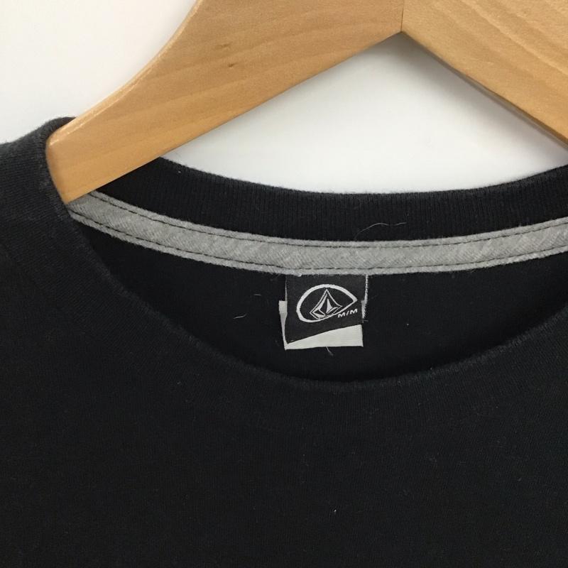 ボルコム VOLCOM Tシャツ 半袖 半袖カットソー プリントTシャツ クルーネックカットソー M ロゴ、文字 黒 / ブラック /  メンズ USED 古着 中古 10149192