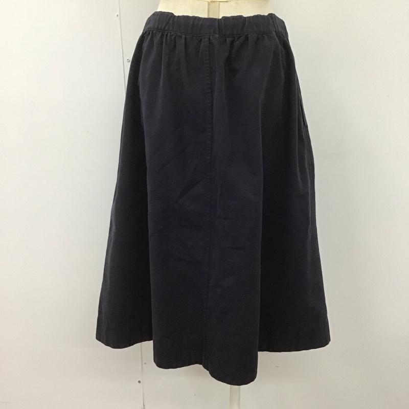 エムエイチエル MHL. スカート ロングスカート 595-8232506 コットンウール 2 無地 紺 / ネイビー /  レディース USED 古着 中古 10108560