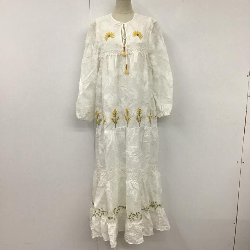 ザラ ZARA ワンピース ロングスカート 刺繍 ロング丈 XS 刺繍 白 / ホワイト /  レディース USED 古着 中古 10105777