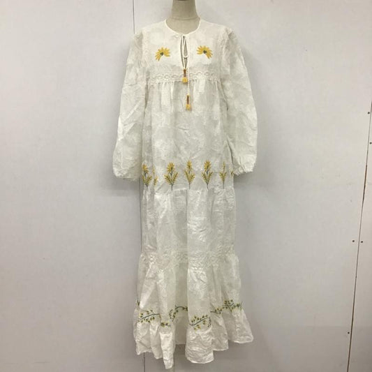 ザラ ZARA ワンピース ロングスカート 刺繍 ロング丈 XS 刺繍 白 / ホワイト /  レディース USED 古着 中古 10105777