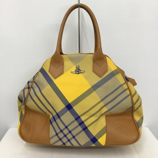 ヴィヴィアンウエストウッド Vivienne Westwood トートバッグ トートバッグ ハンドバッグ チェック ワンポイント 黄 / イエロー / X 茶 / ブラウン / X 青 / ブルー /  レディース USED 古着 中古 10137153