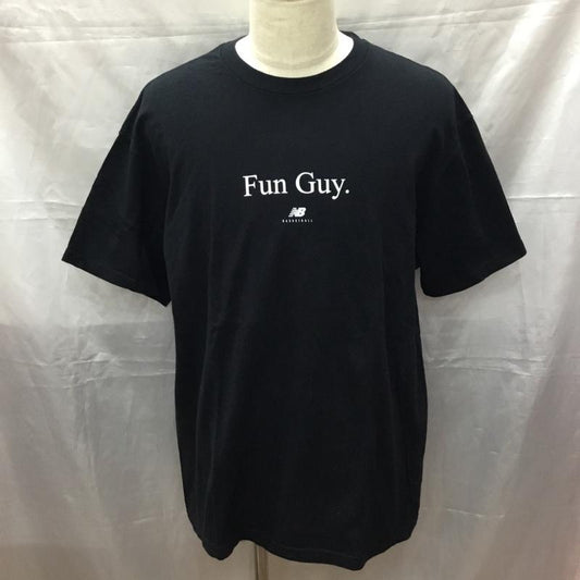 ニューバランス New Balance Tシャツ 半袖 半袖カットソー プリントTシャツ クルーネックカットソー XL ロゴ、文字 黒 / ブラック /  メンズ USED 古着 中古 10111939