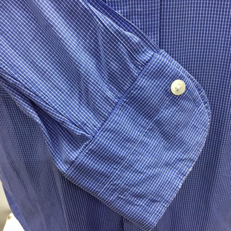 トゥモローランドピルグリム TOMORROW LAND PILGRIM シャツ、ブラウス 長袖 長袖シャツ カラーシャツ チェックシャツ カジュアルシャツ 38 チェック 青 / ブルー /  メンズ USED 古着 中古 10106505