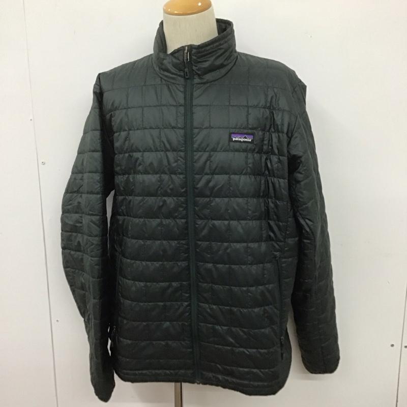 パタゴニア patagonia ジャケット、上着 ジャンパー、ブルゾン ジップアップジャケット ジャンパー アウター ダウンジャケット L ロゴ、文字 緑 / グリーン /  メンズ USED 古着 中古 10106767