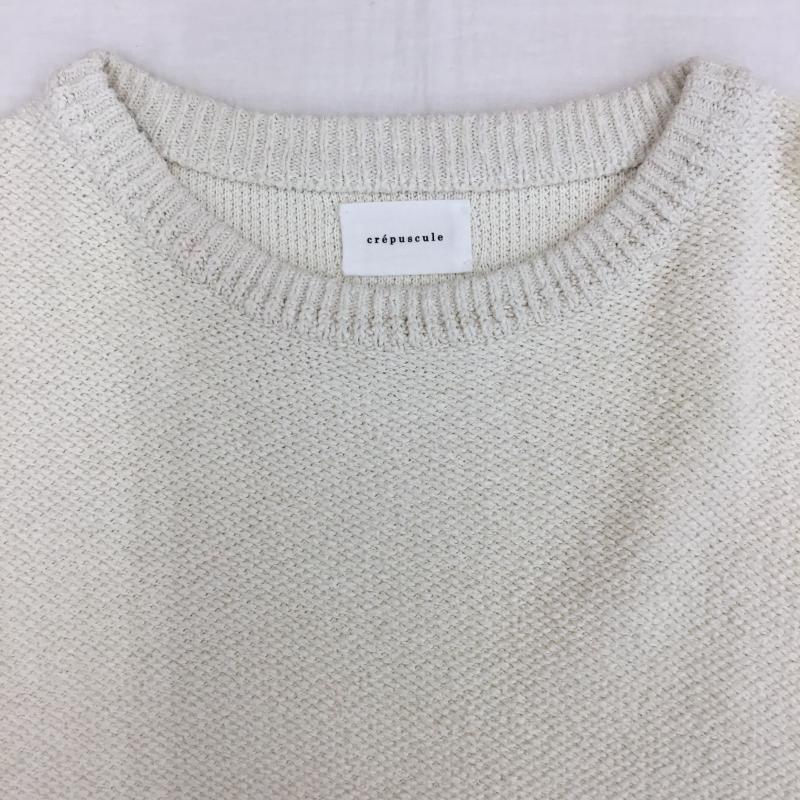 クレプスキュール crepuscule ニット、セーター 七分袖 1401-017 FREE 無地 アイボリー / アイボリー /  レディース USED 古着 中古 10143160