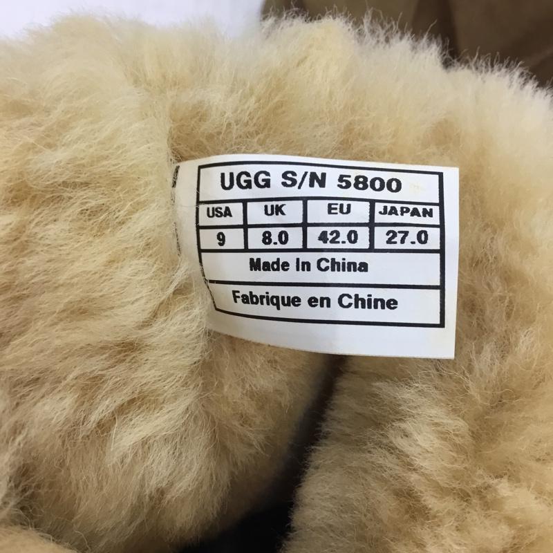 アグ UGG ブーツ 一般 5800 Classic Short シープスキン 27cm 箱有 27.0cm ロゴ、文字 茶 / ブラウン /  メンズ USED 古着 中古 10105865