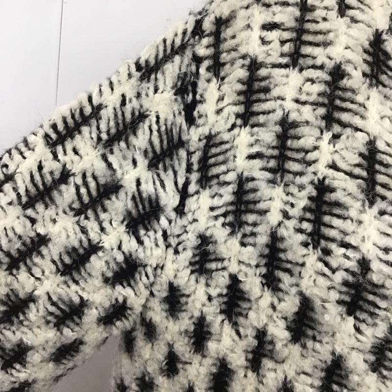 アルマーニジーンズ ARMANI JEANS カーディガン 長袖 ロング丈 ニットワンピース 36  白 / ホワイト / X 黒 / ブラック /  レディース USED 古着 中古 10122640