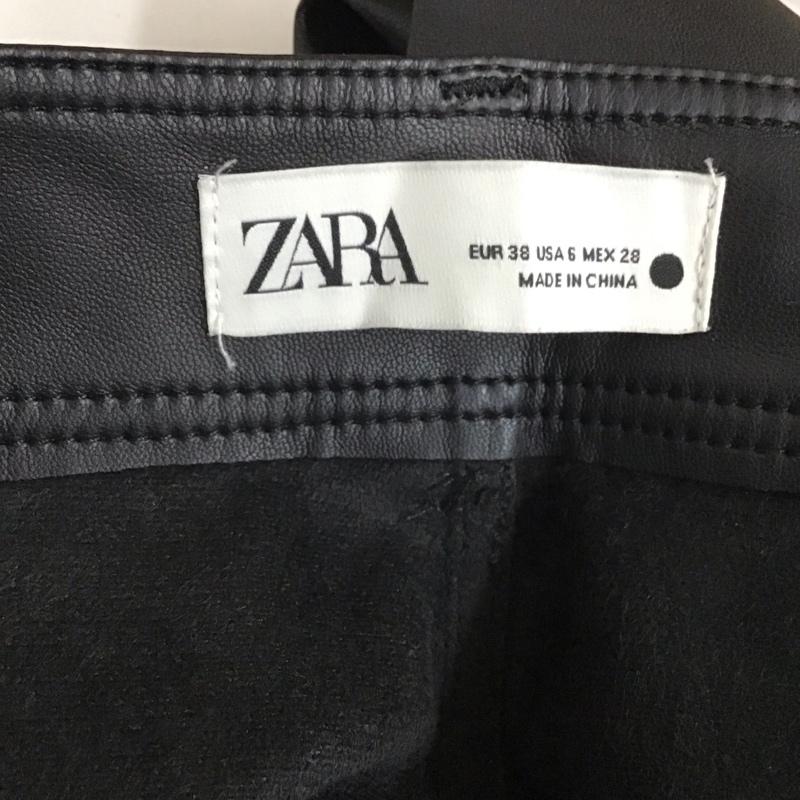 ザラ ZARA ボトムス ボトムス フェイクレザーパンツ 38 無地 黒 / ブラック /  レディース USED 古着 中古 10129271