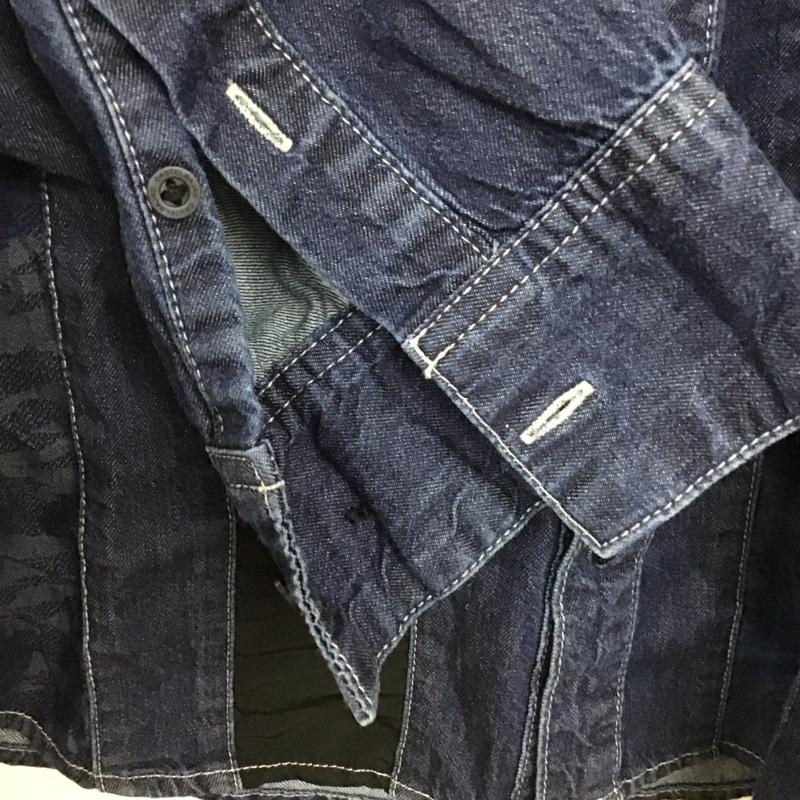 カステルバジャック CASTELBAJAC シャツ、ブラウス 長袖 長袖デニムシャツ カラーシャツ 長袖シャツ 48 ロゴ、文字 インディゴ / インディゴ /  メンズ USED 古着 中古 10137130