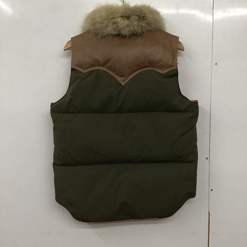 ロッキー マウンテン フェザーベッド Rocky Mountain FeatherBed ベスト ベスト ダウンベスト ノースリーブ フロントボタン 38 無地 カーキ / カーキ /  メンズ USED 古着 中古 10145901