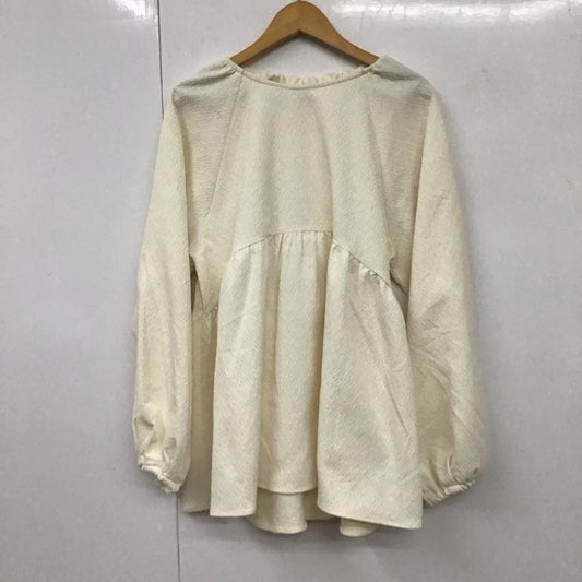 アメリカンホリック AMERICAN HOLIC シャツ、ブラウス 長袖 HC51L0A0100 ラグランジャガードロングブラウス L 無地 アイボリー / アイボリー /  レディース USED 古着 中古 10130985