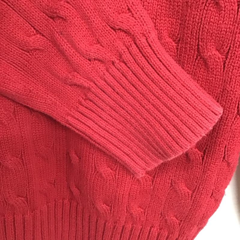 ポロラルフローレン POLO RALPH LAUREN ニット、セーター 長袖 長袖ニットカットソー ニット セーター クルーネックニット XL ロゴ、文字 赤 / レッド /  メンズ USED 古着 中古 10122418