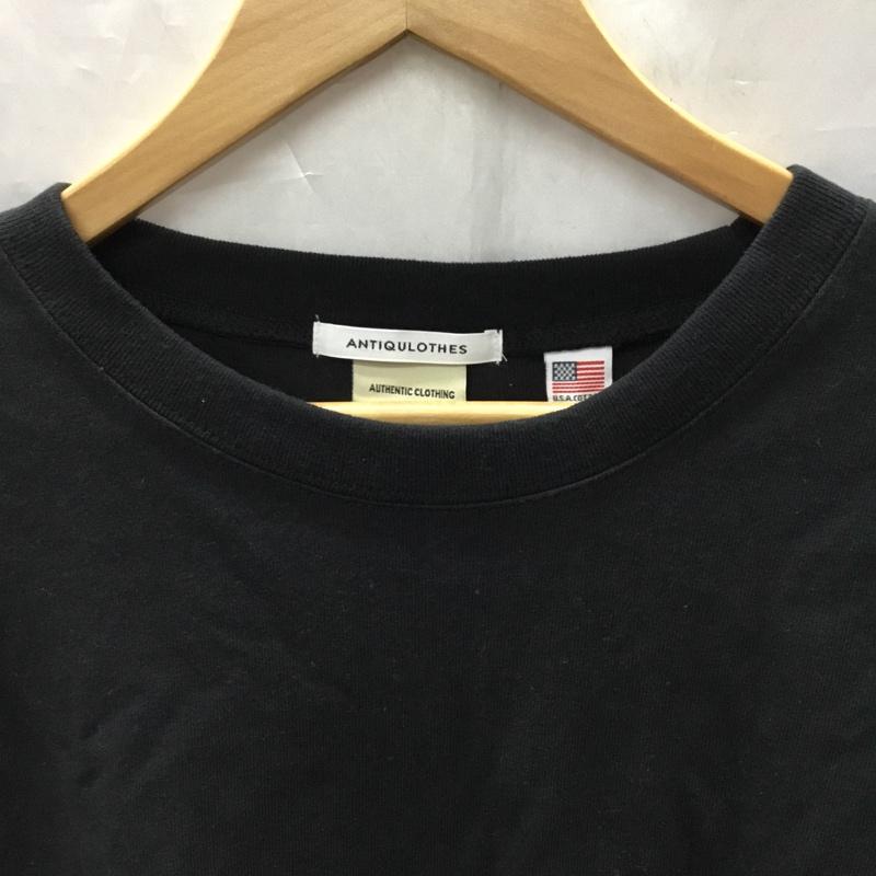 アンティクローズ ANTIQULOTHES Tシャツ 長袖 20-197-01-047-19-2 Goodwear ロンT クルーネック M 無地 黒 / ブラック /  メンズ USED 古着 中古 10119305
