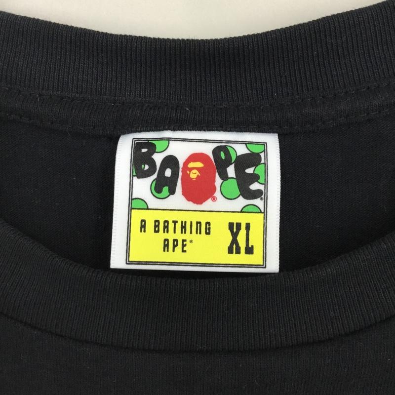 アベイシングエイプ A BATHING APE Tシャツ 半袖 プリント XL プリント 黒 / ブラック /  メンズ USED 古着 中古 10113466